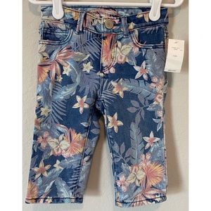 NWT BABY GAP Tropical Print “Straight Crop” Jeans